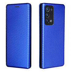 Leather Case Stands Flip Cover Holder L02Z for Oppo Reno6 Pro+ Plus 5G Blue
