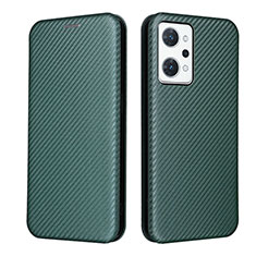 Leather Case Stands Flip Cover Holder L02Z for Oppo Reno7 A Green