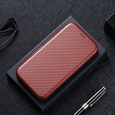 Leather Case Stands Flip Cover Holder L02Z for Realme V3 5G Brown
