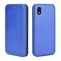 Leather Case Stands Flip Cover Holder L02Z for Samsung Galaxy A01 Core Blue