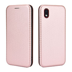 Leather Case Stands Flip Cover Holder L02Z for Samsung Galaxy A01 Core Rose Gold