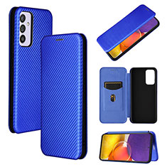 Leather Case Stands Flip Cover Holder L02Z for Samsung Galaxy A05s Blue