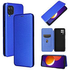 Leather Case Stands Flip Cover Holder L02Z for Samsung Galaxy A12 Blue