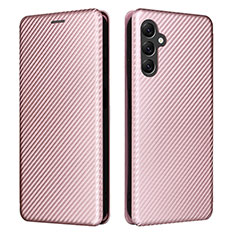 Leather Case Stands Flip Cover Holder L02Z for Samsung Galaxy A14 5G Rose Gold