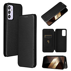 Leather Case Stands Flip Cover Holder L02Z for Samsung Galaxy A15 4G Black