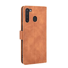 Leather Case Stands Flip Cover Holder L02Z for Samsung Galaxy A21 Brown