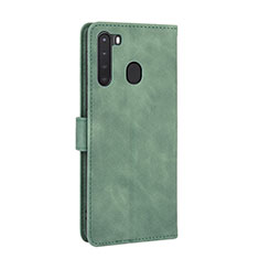 Leather Case Stands Flip Cover Holder L02Z for Samsung Galaxy A21 Green