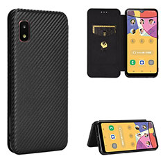 Leather Case Stands Flip Cover Holder L02Z for Samsung Galaxy A21 SC-42A Black