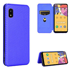Leather Case Stands Flip Cover Holder L02Z for Samsung Galaxy A21 SC-42A Blue