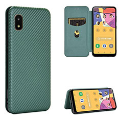 Leather Case Stands Flip Cover Holder L02Z for Samsung Galaxy A21 SC-42A Green