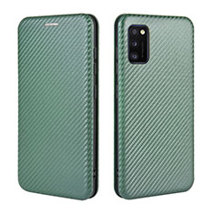 Leather Case Stands Flip Cover Holder L02Z for Samsung Galaxy A41 Green