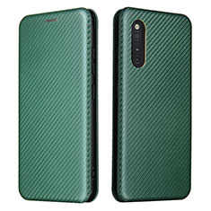 Leather Case Stands Flip Cover Holder L02Z for Samsung Galaxy A41 SC-41A Green