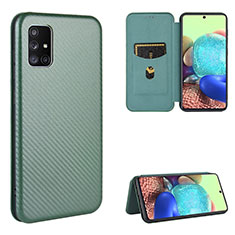 Leather Case Stands Flip Cover Holder L02Z for Samsung Galaxy A51 4G Green