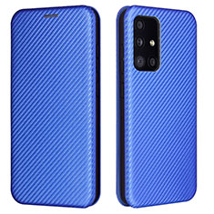 Leather Case Stands Flip Cover Holder L02Z for Samsung Galaxy A52 5G Blue