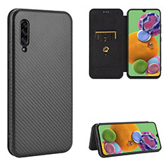 Leather Case Stands Flip Cover Holder L02Z for Samsung Galaxy A90 5G Black