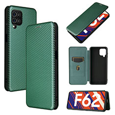 Leather Case Stands Flip Cover Holder L02Z for Samsung Galaxy F62 5G Green