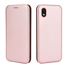 Leather Case Stands Flip Cover Holder L02Z for Samsung Galaxy M01 Core Rose Gold