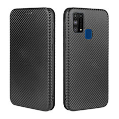 Leather Case Stands Flip Cover Holder L02Z for Samsung Galaxy M21s Black