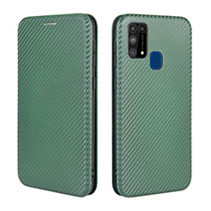 Leather Case Stands Flip Cover Holder L02Z for Samsung Galaxy M31 Prime Edition Green