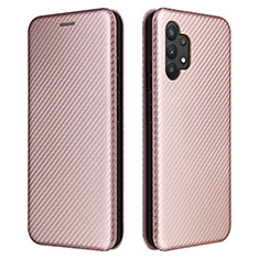 Leather Case Stands Flip Cover Holder L02Z for Samsung Galaxy M32 5G Rose Gold