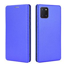 Leather Case Stands Flip Cover Holder L02Z for Samsung Galaxy M60s Blue