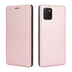 Leather Case Stands Flip Cover Holder L02Z for Samsung Galaxy M60s Rose Gold