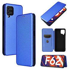 Leather Case Stands Flip Cover Holder L02Z for Samsung Galaxy M62 4G Blue