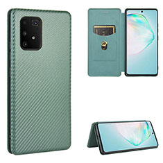 Leather Case Stands Flip Cover Holder L02Z for Samsung Galaxy M80S Green