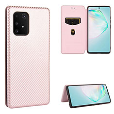 Leather Case Stands Flip Cover Holder L02Z for Samsung Galaxy M80S Rose Gold
