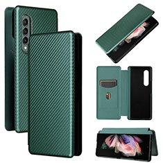 Leather Case Stands Flip Cover Holder L02Z for Samsung Galaxy Z Fold3 5G Green