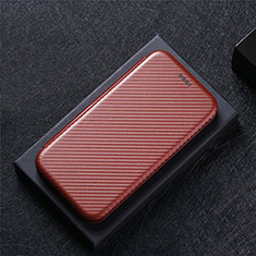 Leather Case Stands Flip Cover Holder L02Z for Sharp Aquos Sense4 Plus Brown
