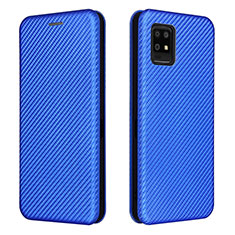 Leather Case Stands Flip Cover Holder L02Z for Sharp Aquos Zero6 Blue