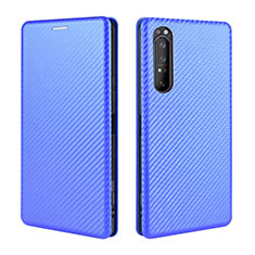 Leather Case Stands Flip Cover Holder L02Z for Sony Xperia 1 II Blue