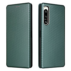 Leather Case Stands Flip Cover Holder L02Z for Sony Xperia 5 IV Green