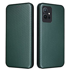 Leather Case Stands Flip Cover Holder L02Z for Vivo iQOO Z6 5G Green