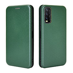 Leather Case Stands Flip Cover Holder L02Z for Vivo Y11s Green