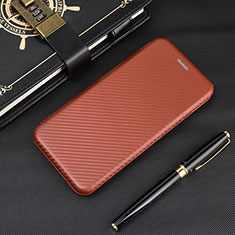Leather Case Stands Flip Cover Holder L02Z for Xiaomi Redmi 9 Brown