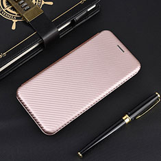 Leather Case Stands Flip Cover Holder L02Z for Xiaomi Redmi 9 Prime India Rose Gold