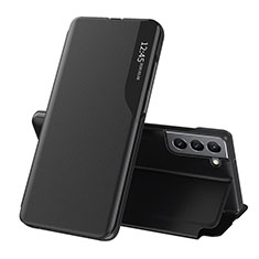 Leather Case Stands Flip Cover Holder L03 for Samsung Galaxy S22 5G Black