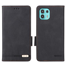 Leather Case Stands Flip Cover Holder L03Z for Motorola Moto Edge 20 Lite 5G Black