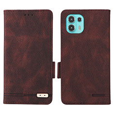 Leather Case Stands Flip Cover Holder L03Z for Motorola Moto Edge 20 Lite 5G Brown