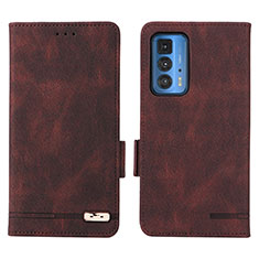 Leather Case Stands Flip Cover Holder L03Z for Motorola Moto Edge 20 Pro 5G Brown