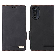 Leather Case Stands Flip Cover Holder L03Z for Motorola Moto Edge (2022) 5G Black