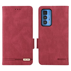 Leather Case Stands Flip Cover Holder L03Z for Motorola Moto Edge S Pro 5G Red