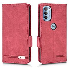 Leather Case Stands Flip Cover Holder L03Z for Motorola Moto G31 Red