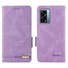 Leather Case Stands Flip Cover Holder L03Z for OnePlus Nord N300 5G Purple