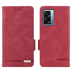 Leather Case Stands Flip Cover Holder L03Z for OnePlus Nord N300 5G Red