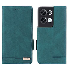 Leather Case Stands Flip Cover Holder L03Z for Oppo Reno8 Pro 5G Green