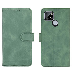 Leather Case Stands Flip Cover Holder L03Z for Realme V3 5G Green