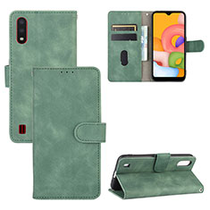 Leather Case Stands Flip Cover Holder L03Z for Samsung Galaxy A01 SM-A015 Green